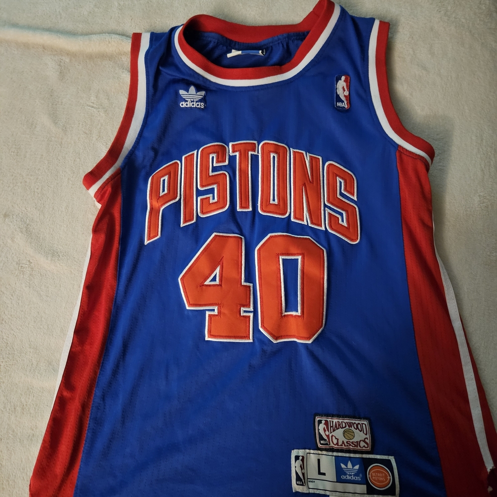 RARE Adidas Pistons Blue and Red Jersey LAIMBEER #40 NBA ADIDIAS JERSEY